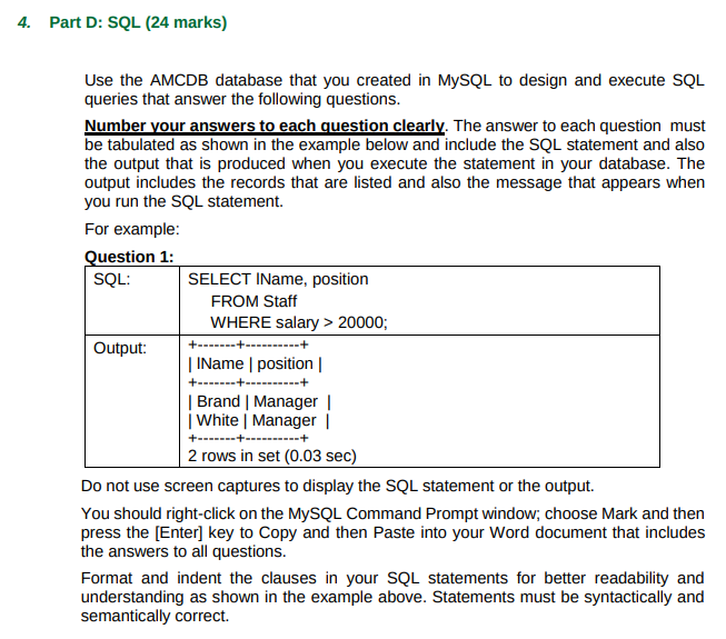DBMS assignment SQL DBMS assignment SQL