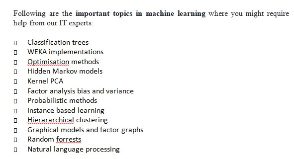 Machine Learning Assignment Help Topics Machine Learning Assignment Help Topics