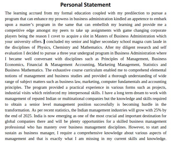 Personal Statement Expert