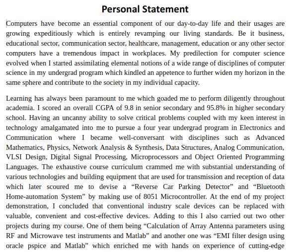 Personal Statement