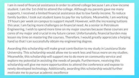 Scholorship Essay Sample