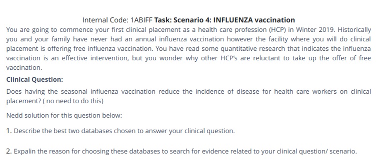 influenza nursing assignment help