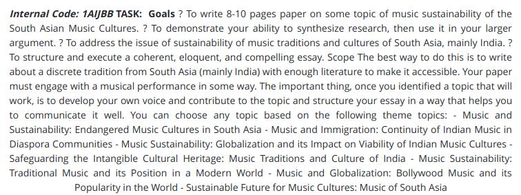 Music Assignment Help