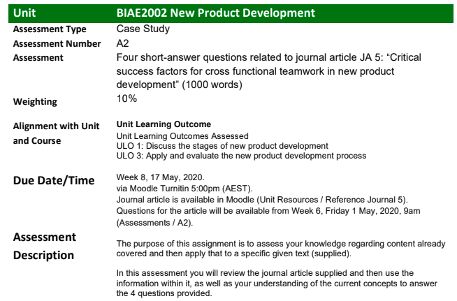 new product development assignments help