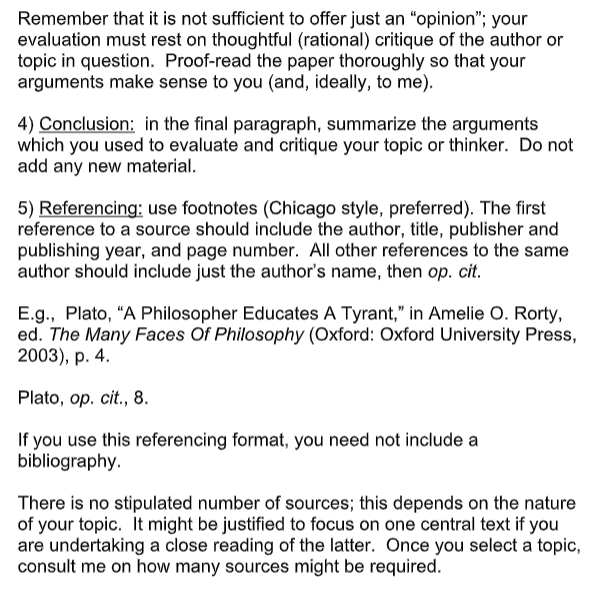 philosophy assignment