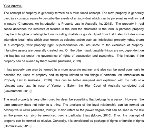 Property law-answer