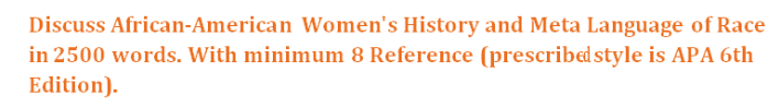 race and Gender assignment sample