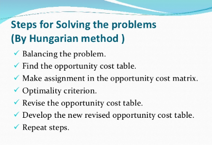 solving problems using hungarian