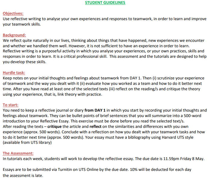 Teamwork Assignment Help