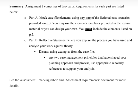 Human Service Case Management Assignment Sample