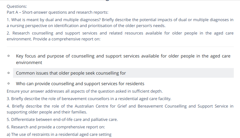 Palliative Care Assignment Help