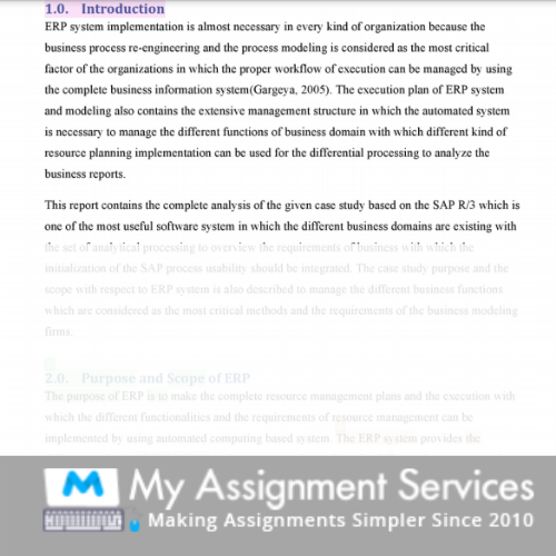Enterprise System Assignment Sample