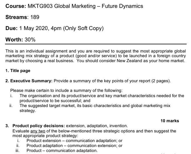 Global Marketing Future Dynamics Assignment Help by Expert