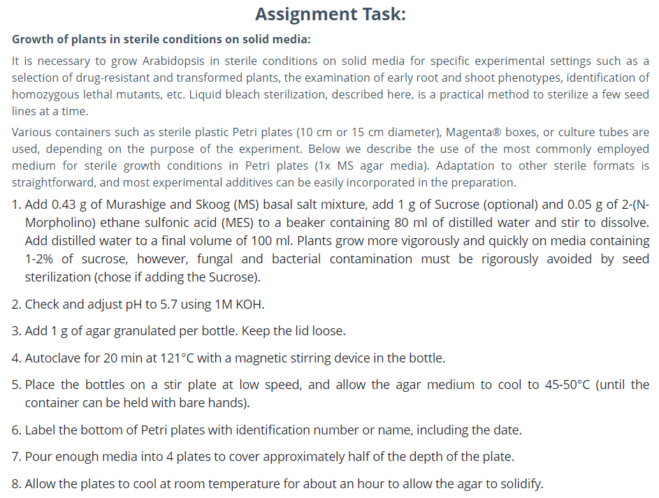 Plant Biotechnology Assignment Help