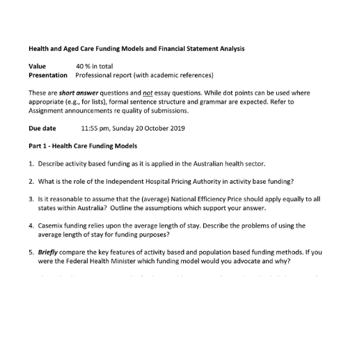 Financial Statement Analysis Assignment Services