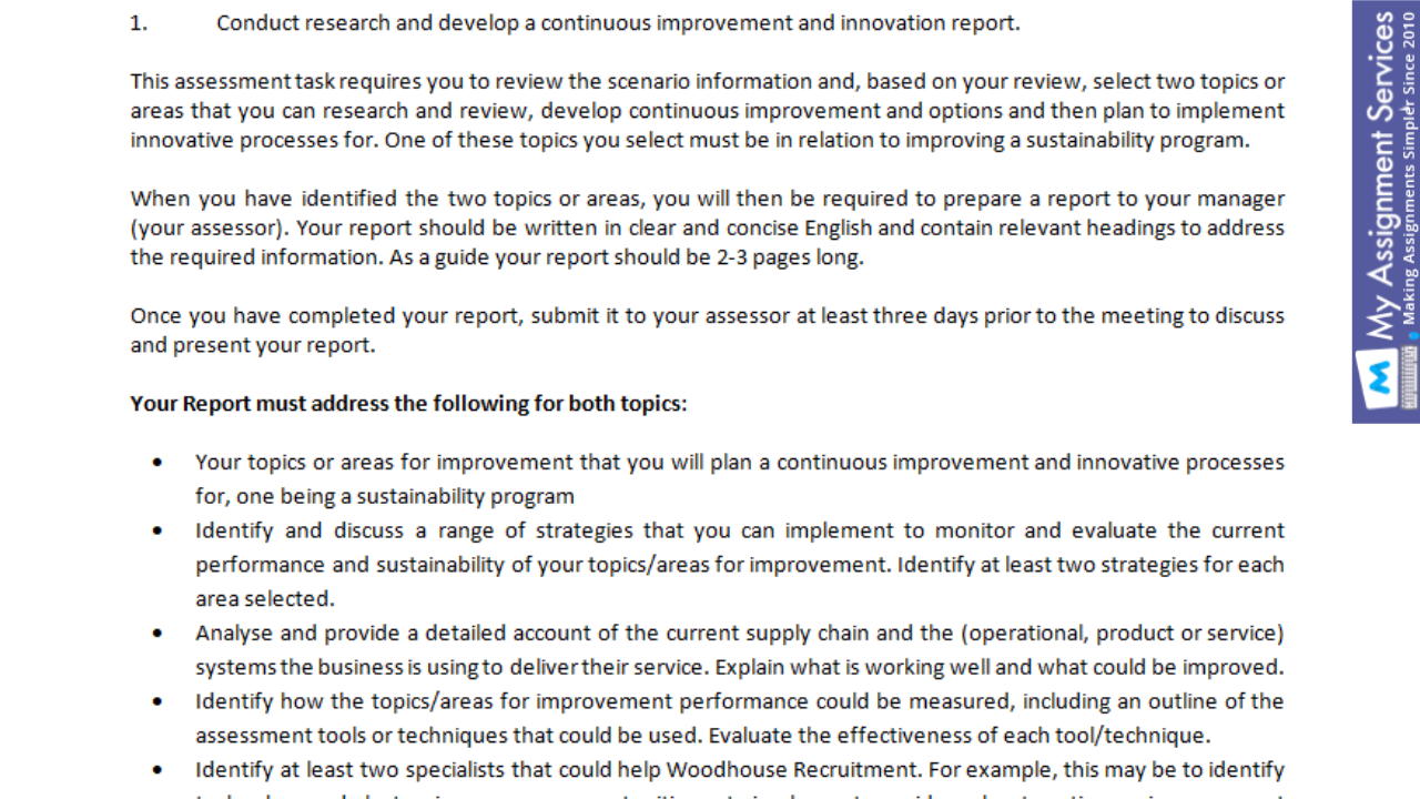 Business Marketing Assignment
