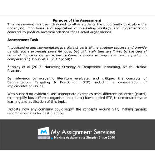 Strategic Marketing Management assignment services in Australia