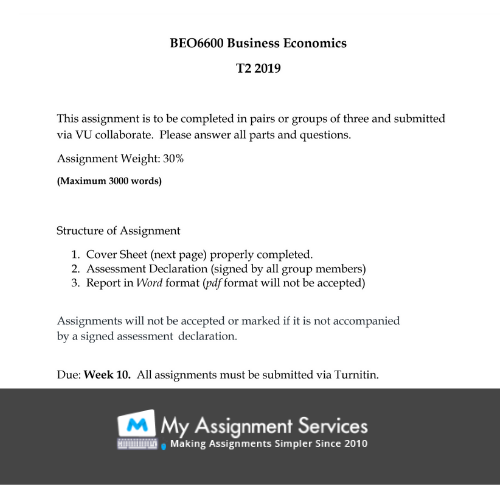 business economics assignment sample