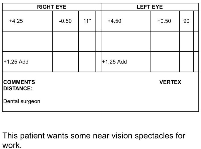 ophthalmology assessment sample