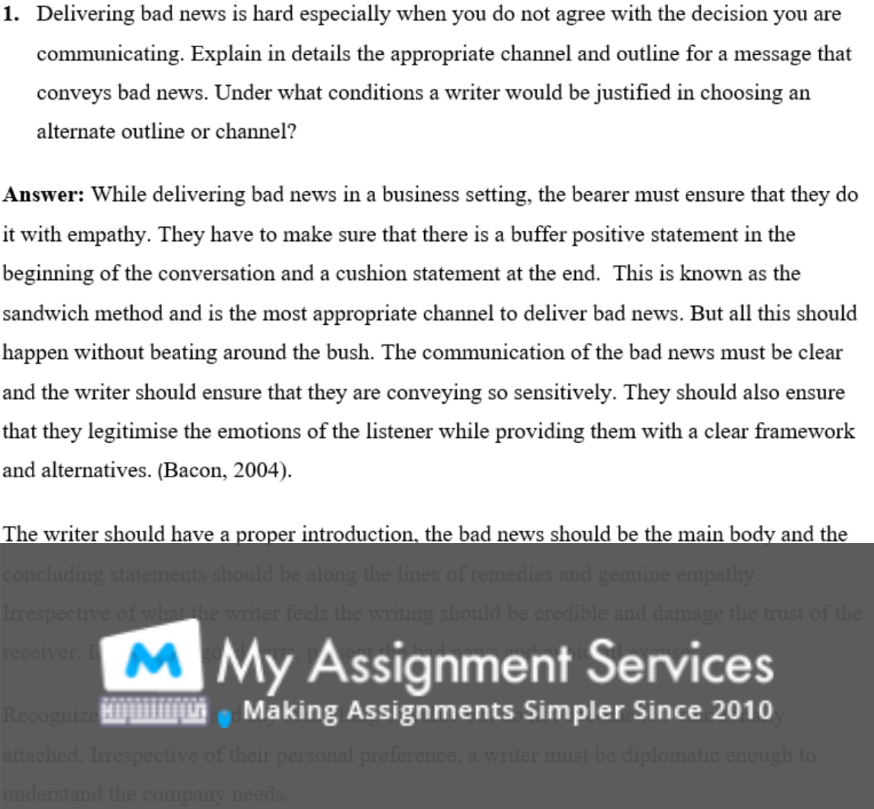 interpersonal communication assessment sample