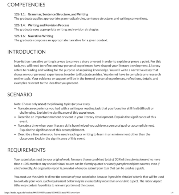 narrative essay Introduction