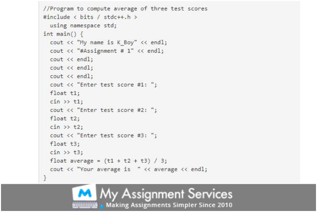 c++ homework samples 1