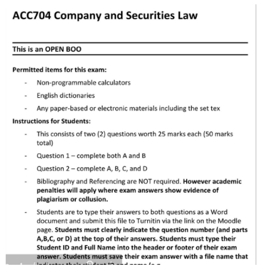 Company Directors Course Assignment Sample