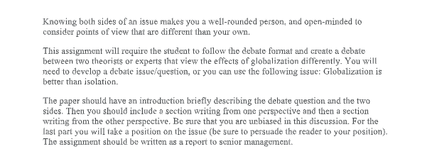 Globalisation assignment sample