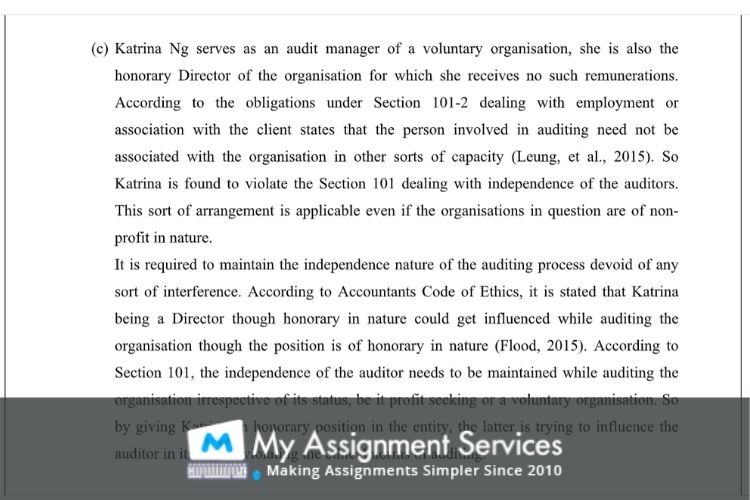 audit assessment sample