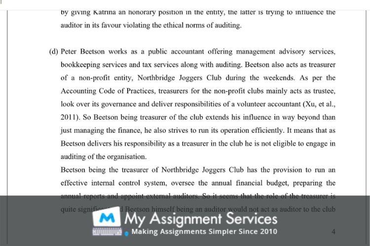 Financial Audit Assessment Sample