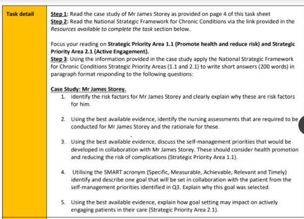 NURS2102 Chronic Care Assignment Sample