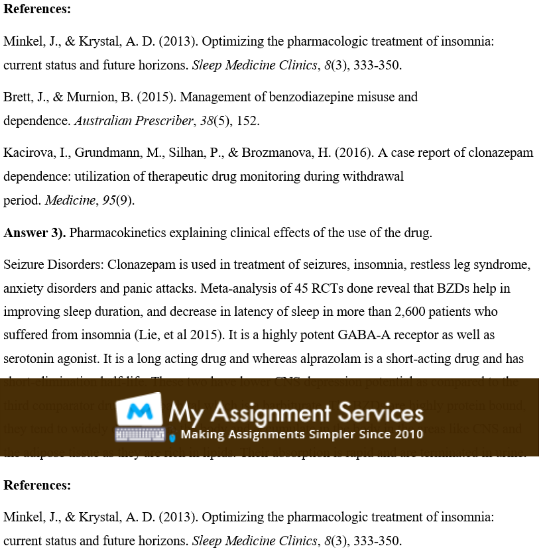 pharmacology homework solution sample 2