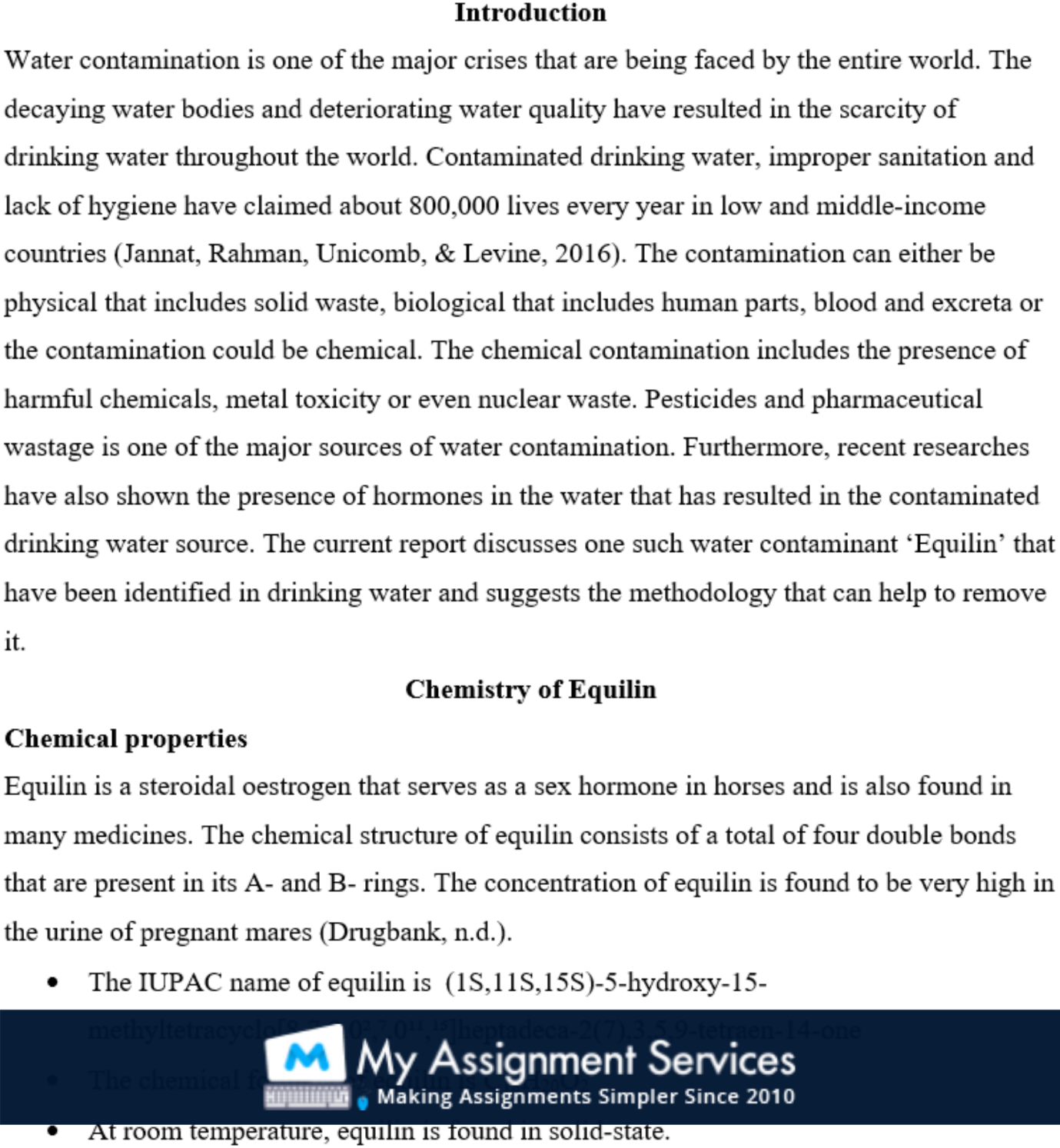 physical chemistry assignment introduction