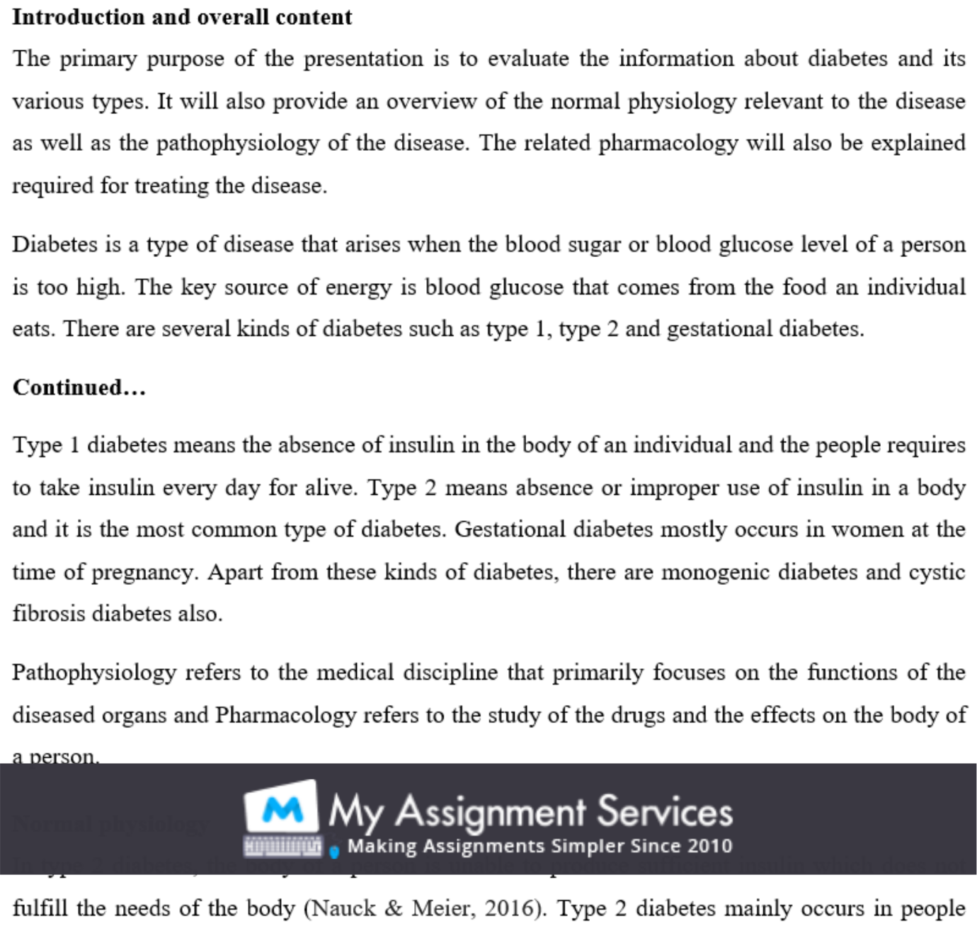 Online Homeostasis Assignment Sample