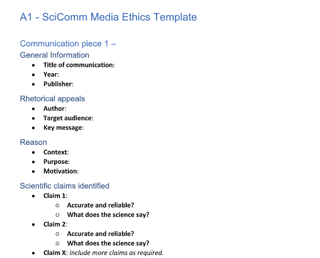 Communication & Media Studies Homework Template