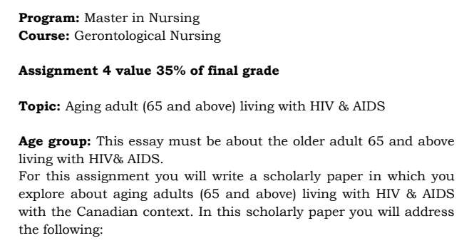 Gerontology Homework Help