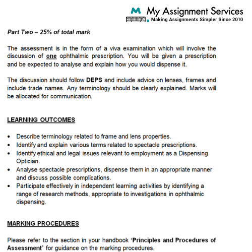 Ophthalmic Homework help