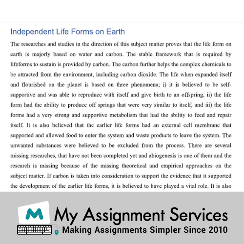 Independent life form on Earth