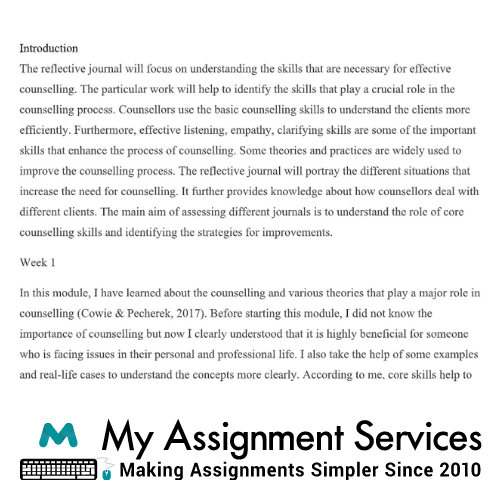Reflective Journal Sample