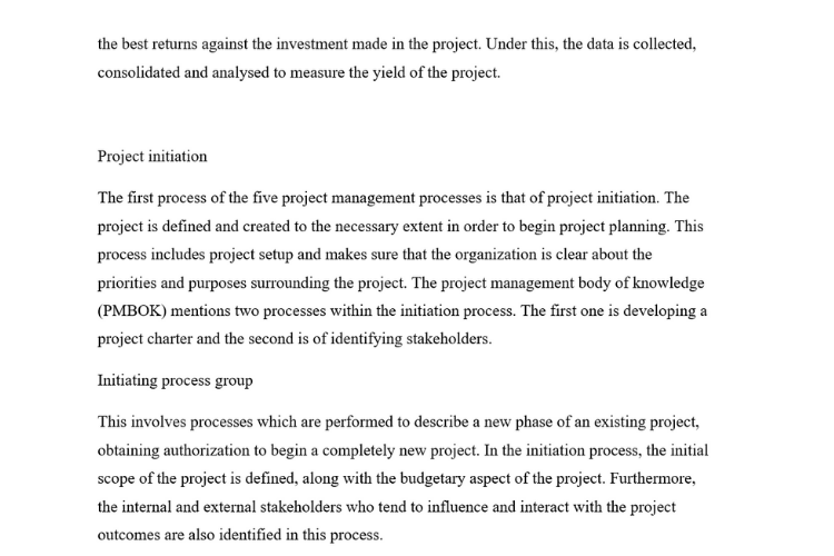 project initiation