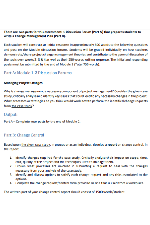 change management plan