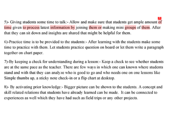 giving student some time