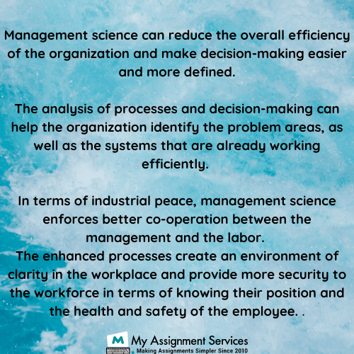 Management Science Homework Writing Help