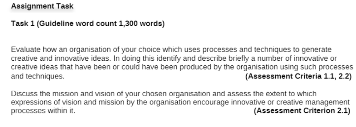 Innovation Management Assignment Help