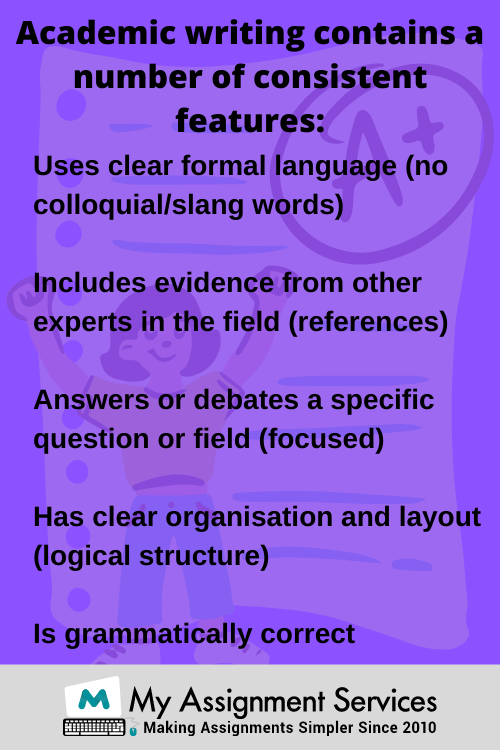 academic writing contains