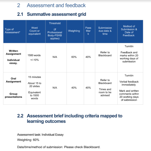 assessment and feedback