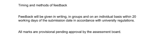 timing and methods of feedback