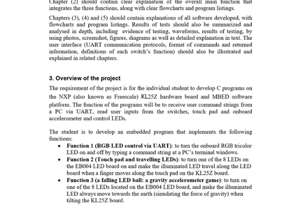 Introduction to MicroController Programming Assignment Sample 2