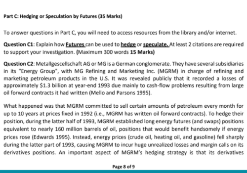 Derivative Marketing Assignment Sample