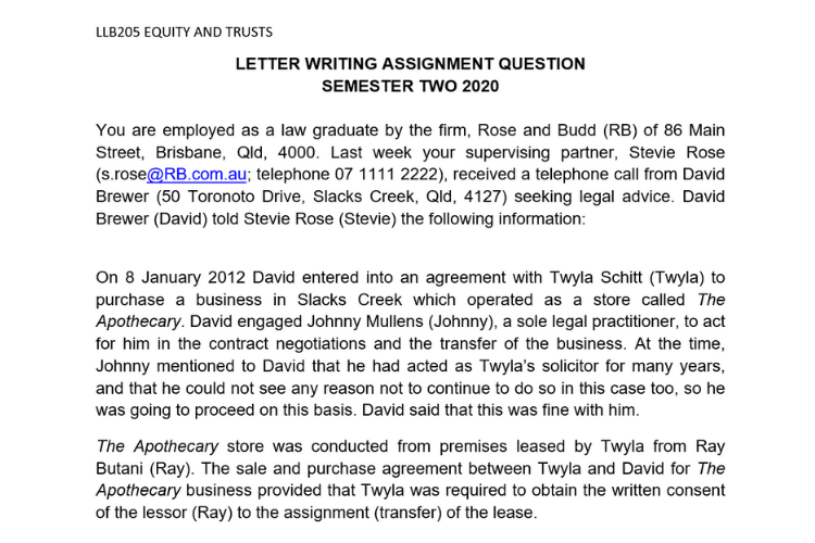 Equity Law Assignment Help in Australia